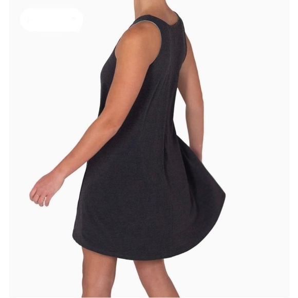 Free Fly Womens Sleeveless Bamboo Flex Shift Dress Sz Small Heathered Black - Picture 2 of 7